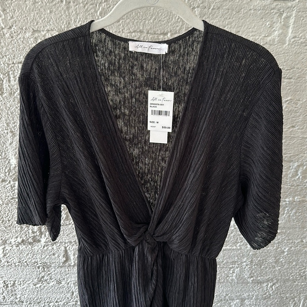 All in Favor Dolman Plisse’ Midi Dress